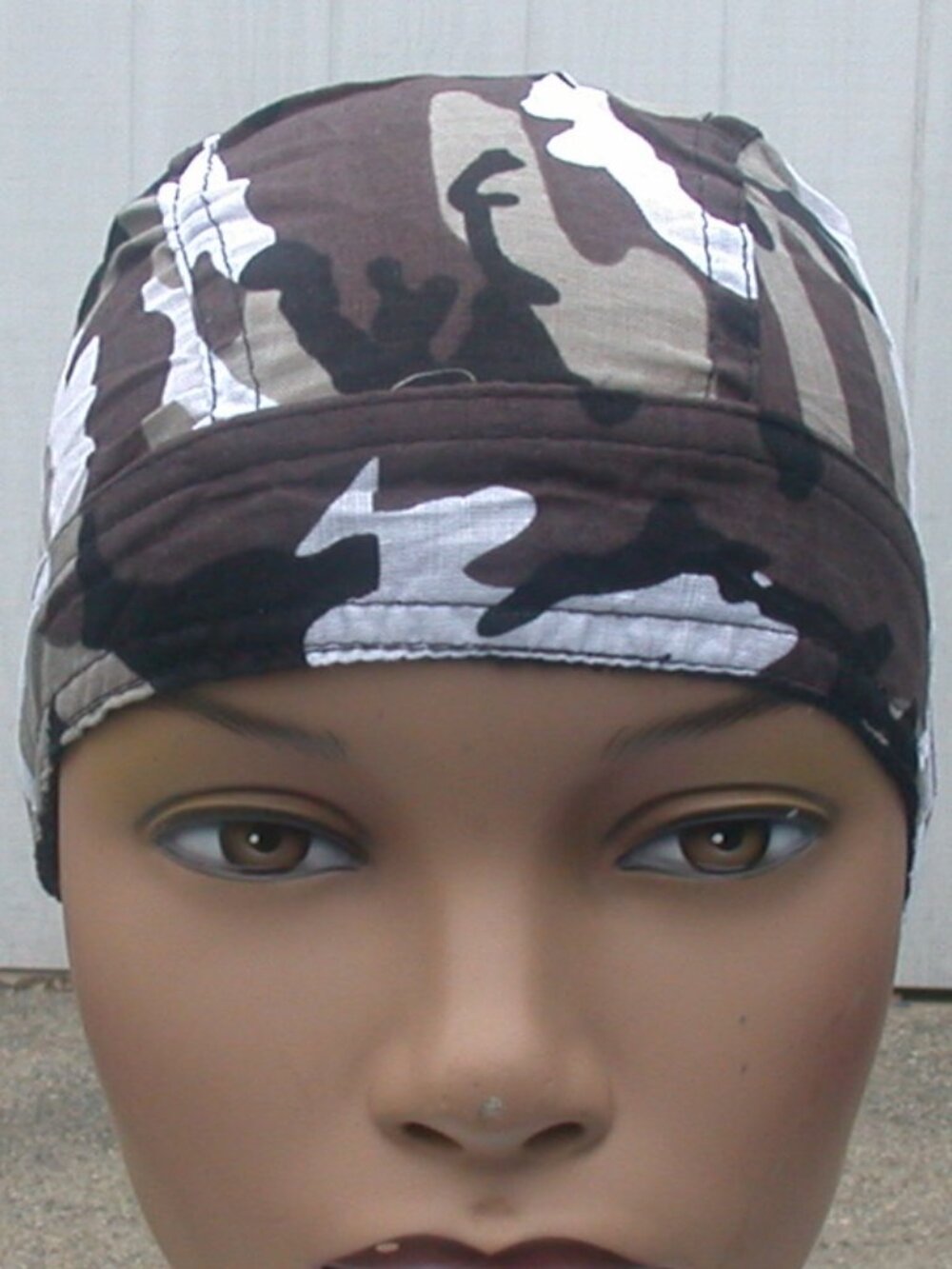 Biker Camo Du-Rag GREY BLACK BROWN Cotton Motorcycle Skull Cap